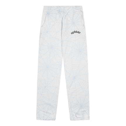 Sp5der AOP Web Sweatpant in Heather Grey featuring an all-over web print and iconic Sp5der brand logo on the front.