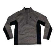 Front view of the Sp5der Outbound Gray Quarter Zip Performance Jacket with mid-weight sweater and stretch panels.