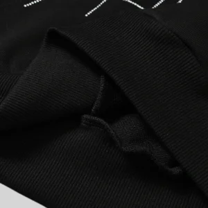 Sp5der Rhinestone Web Graphic Hoodie 'Black' close up