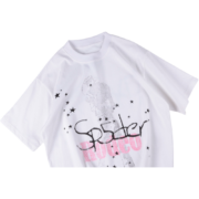 Travis Scott Cactus Jack x Sp5der Days Before Rodeo white graphic t-shirt with a unique spiderweb R5deo design.