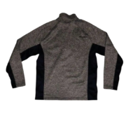 Rear view of the grey Spyder Outbound Jacket featuring mid-weight core sweater material and stretch fleece panels.