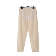 Sp5der OG Tree Camo cream sweatpants for men and women featuring a signature urban tactical design and iconic branding.