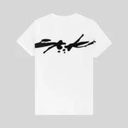 White Sp5der TM Tee featuring a bold black graphic print on the back made from 6.5 oz premium quality 100% cotton