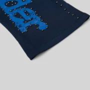 Sp5der Punk V3 Studded sweatpant 'Blue' close up