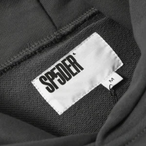 Sp5der 5Ex Hoodie 'Grey' close up