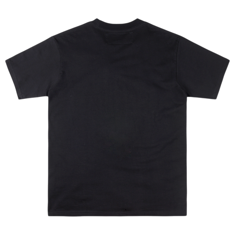 Back view of the black SP5DER Jeff Free graphic streetwear tee featuring an oversized fit and premium cotton quality.