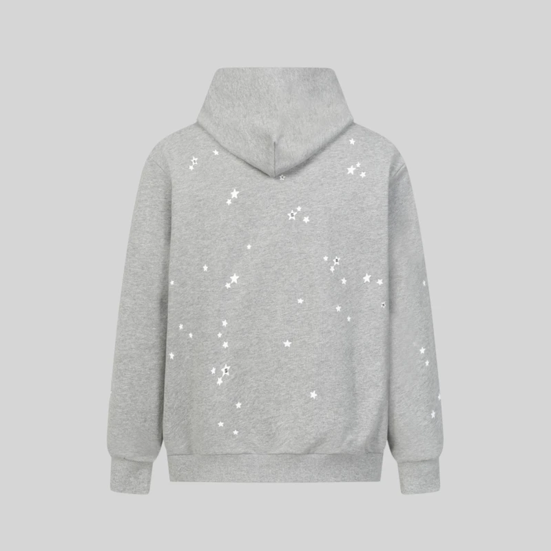 Sp5der Atlanta Full Zip Hoodie 'Grey' back view