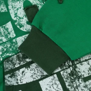 Sp5der Triple 5 Stitch Zip Up 'Green' close up