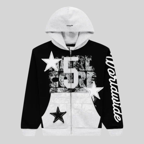Sp5der Triple 5 Stitch Zip Up 'Black' front view