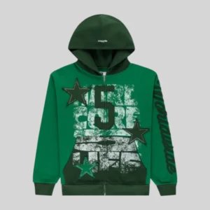 Sp5der Triple 5 Stitch Zip Up 'Green' front view