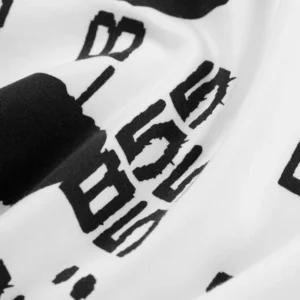 Close-up view of the high-contrast graphic print on the premium 100% cotton Sp5der Commerce Tee streetwear shirt.