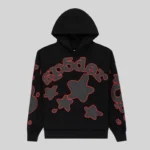 Sp5der Beluga Outline Hoodie 'Black' front view
