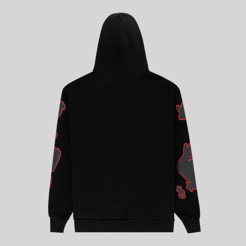 Sp5der Beluga Outline Hoodie 'Black' back view