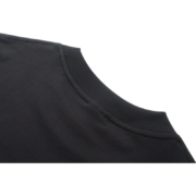 A close-up detail shot of the dark grey Sp5der 555 Young Thug streetwear t-shirt featuring premium fabric quality.