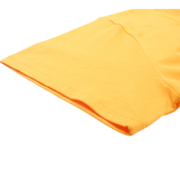 Detailed sleeve view of the bright yellow Sp5der Wait Web t-shirt, highlighting premium fabric and craftsmanship.