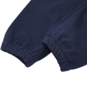 Close-up view of the blue Sp5der Atlanta sweatpants featuring a comfortable elastic cuff detail for a secure fit.