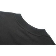 Close-up view of the collar and fabric detail on the premium cotton Sp5der Wait Web T-shirt in a grey colorway.