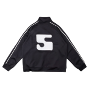 Back view of the black SP5DER G550 high-performance jacket featuring the iconic white brand logo on the rear side