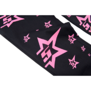 Sp5der 5Star Vintage 501 Black Denim featuring a bold pink star pattern print detail on premium quality fabric