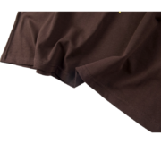 Closeup of the brown Sp5der OG Web Tee showing the premium soft fabric texture and the signature streetwear design.