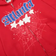Sp5der Atlanta Zip Up Hoodie aclose up