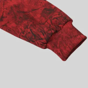 Sp5der Og Tree Camo Hoodie 'Red' close up