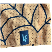 Lost Files Split Sp5der Web short featuring premium tan mesh fabric and a bold brand logo detail for streetwear fans.