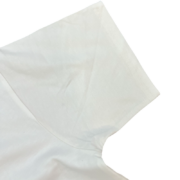 Close-up view of the sleeve detail on the premium white Sp5der OG Web V2 streetwear t-shirt for urban style.