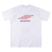 Front view of the SP5DER Pro LW Tee in white, featuring a performance-inspired streetwear graphic logo on the chest.