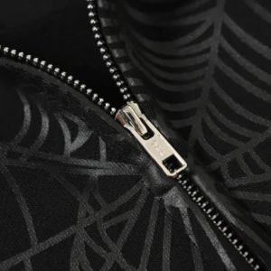 Sp5der OG Web V2 Phantom Zip Up 'Black' close up