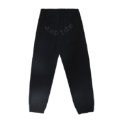 Back view of black Sp5der OG Tree Camo sweatpants featuring iconic branding and a premium loose fit construction.