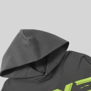 Sp5der 5Ex Hoodie 'Grey' close up