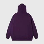 Back view of the premium heavyweight Sp5der Web Hoodie in a vibrant purple colorway with a relaxed streetwear fit.