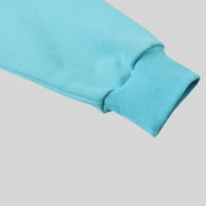 Sp5der OG Web V2 Spray Hoodie 'Light Blue' close up