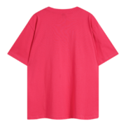 Back view of the vibrant Sp5der Web Print pink T-shirt, featuring a soft breathable cotton fabric for a comfortable fit.