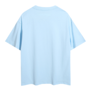 Back view of the sky blue SP5DER Young Thug T-shirt showing the plain design and premium cotton streetwear fabric.