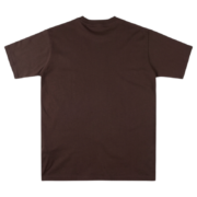 Back view of the brown Sp5der 555 cotton t-shirt showcasing its minimalist streetwear design and high-quality fabric.