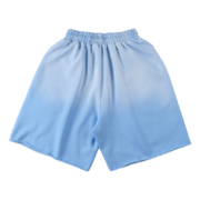 The back view of the premium Sp5der Cut Sweatshort in a timeless vintage blue wash, featuring a modern silhouette.