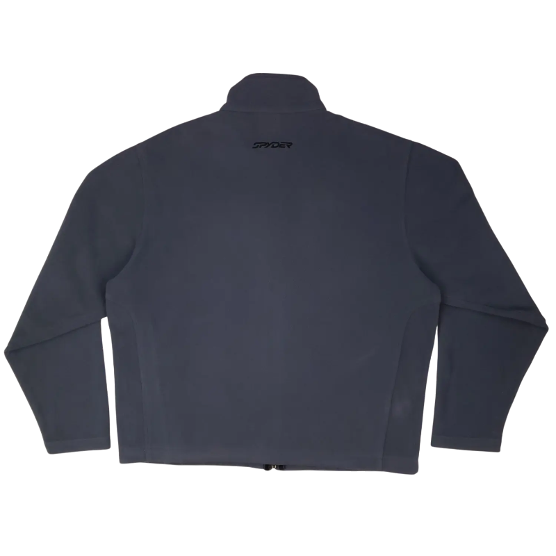 Back view of the premium Sp5der fleece jacket featuring signature branding and high-quality warm fabric material.