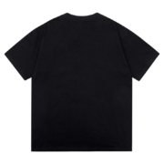Back view of the black SP5DER Web Print Gothic Punk T-Shirt featuring a simple, solid dark design for streetwear style.