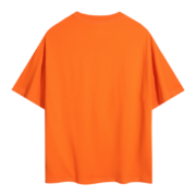 Back view of the orange Sp5der Worldwide Star Beluga T-Shirt, a premium cotton streetwear tee for urban style.