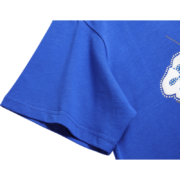 Royal blue SP5DER Young Thug T-shirt close-up detail showcasing premium cotton fabric and graphic design elements