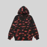 Sp5der Sex AOP Hoodie 'Black' front view