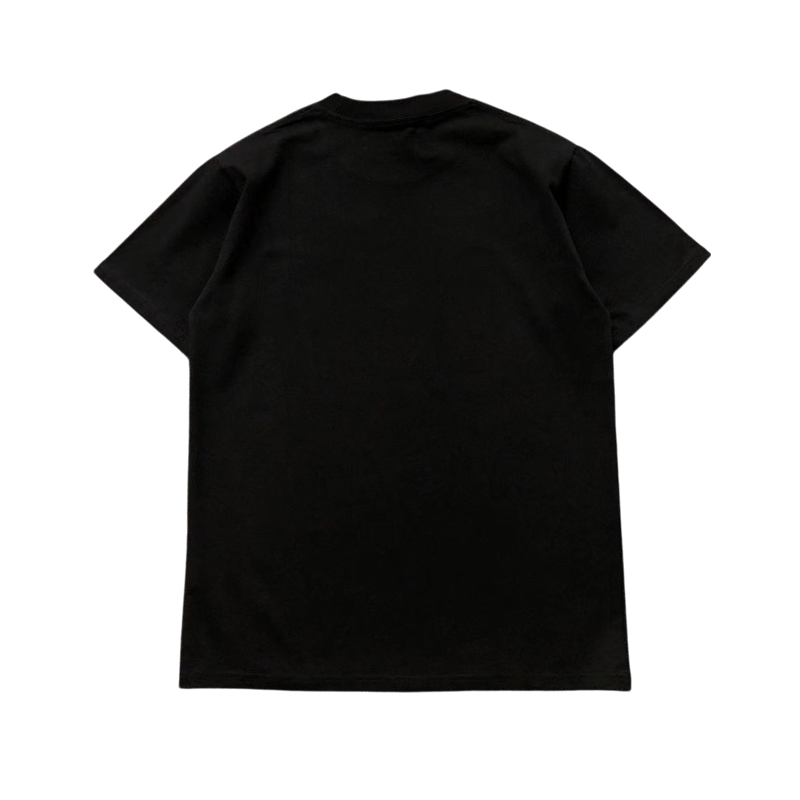 Back view of the Sp5der Jeffery Heavyweight Tee in black, showing the clean design of this premium cotton t-shirt.