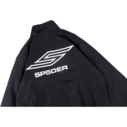 Back view of the black Sp5der Pro windbreaker jacket showing the white logo graphic on the upper back area.