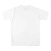 Back view of the white SP5DER Hellcat Kenny graphic streetwear t-shirt made of high-quality premium cotton fabric.