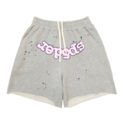 Grey Sp5der OG Web Logo sweat shorts featuring premium French Terry cotton and a comfortable, relaxed streetwear fit.