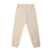 Cream Sp5der OG Tree Camo sweatpants featuring iconic branding and a comfortable loose fit, perfect for urban wear.