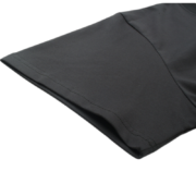 Close-up view of the premium cotton fabric and sleeve construction on the Sp5der Wait Web T-Shirt in dark grey.