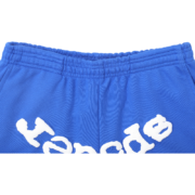 Royal blue Sp5der Websuit sweatpants with a premium elasticated waistband and high-quality distressed logo print detail.